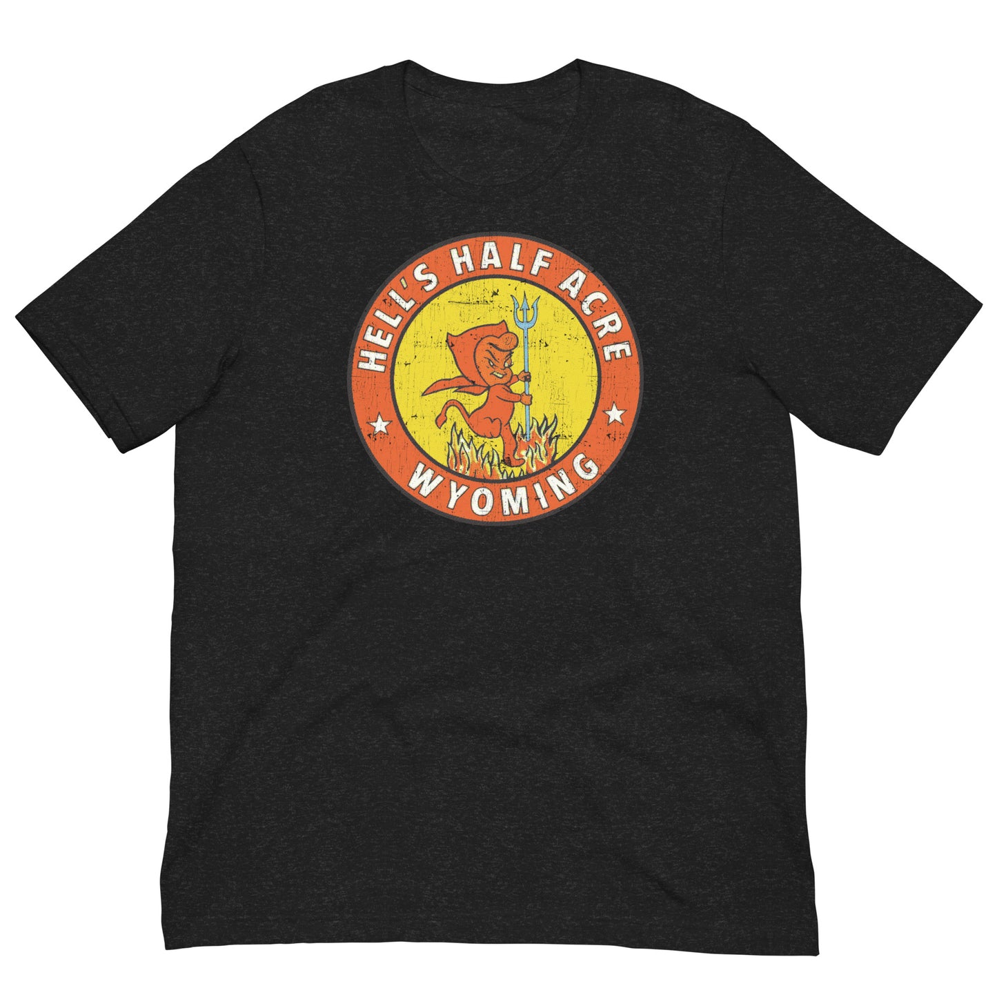Hell’s Half Acre Wyoming Vintage Devil Retro Travel Souvenir Softstyle Unisex T-Shirt