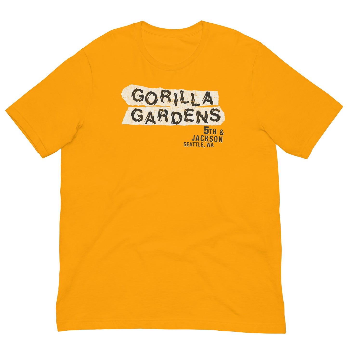 GORILLA GARDENS Rock Theater Seattle Grunge Scene Vintage Distressed Graphic Unisex Softstyle Tee