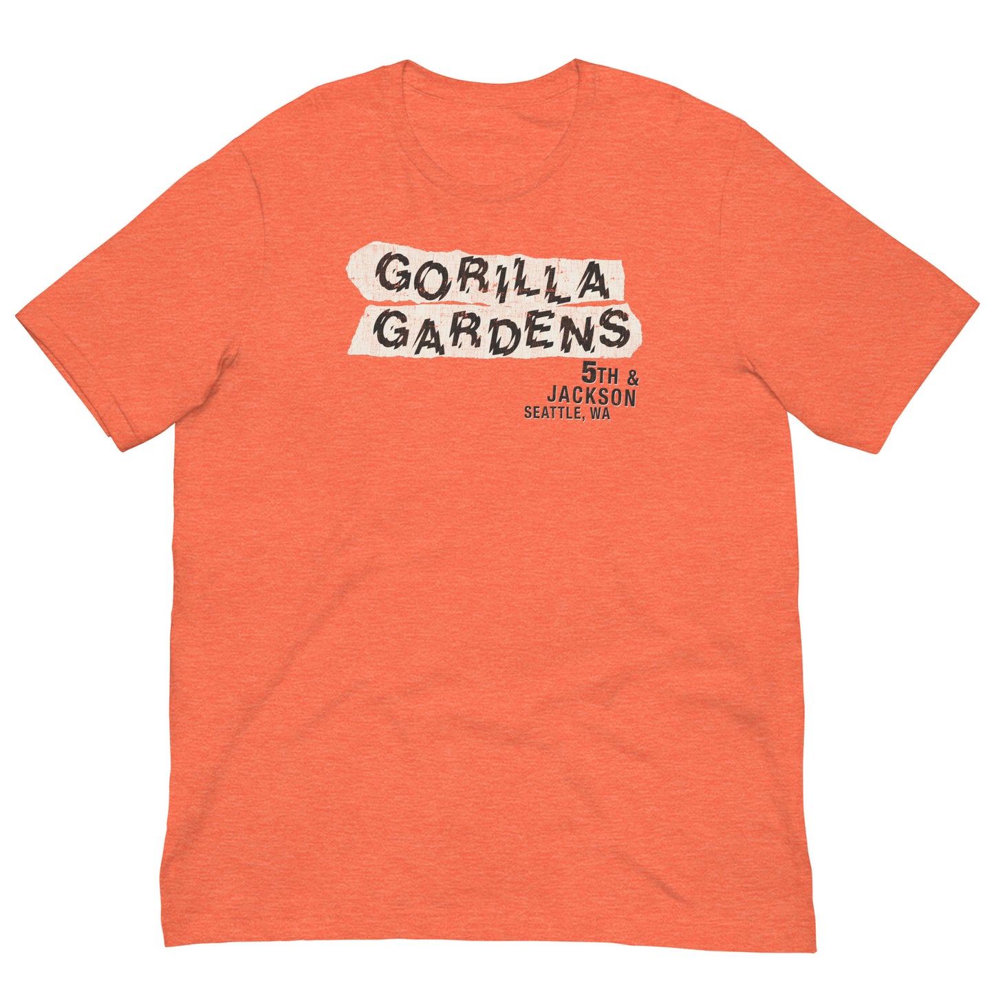 GORILLA GARDENS Rock Theater Seattle Grunge Scene Vintage Distressed Graphic Unisex Softstyle Tee