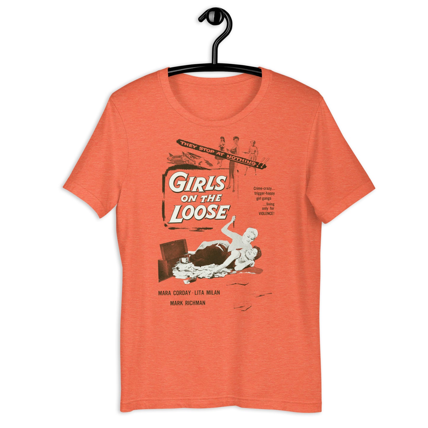Girls on the Loose Vintage 50s Negative Space Movie Poster Softstyle Unisex Tee