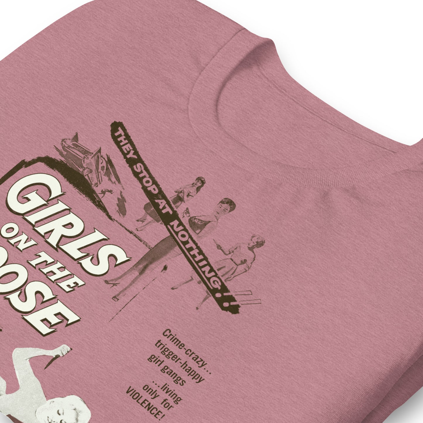 Girls on the Loose Vintage 50s Negative Space Movie Poster Softstyle Unisex Tee