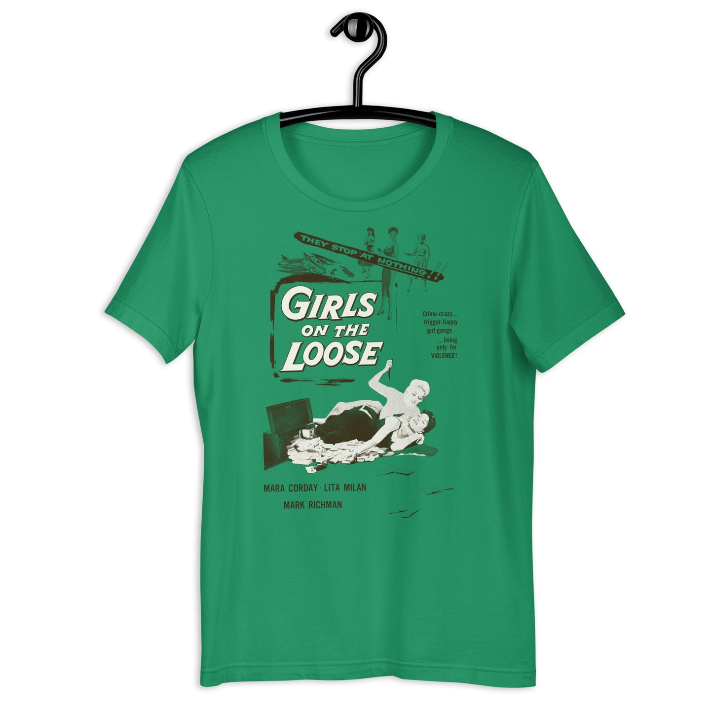 Girls on the Loose Vintage 50s Negative Space Movie Poster Softstyle Unisex Tee