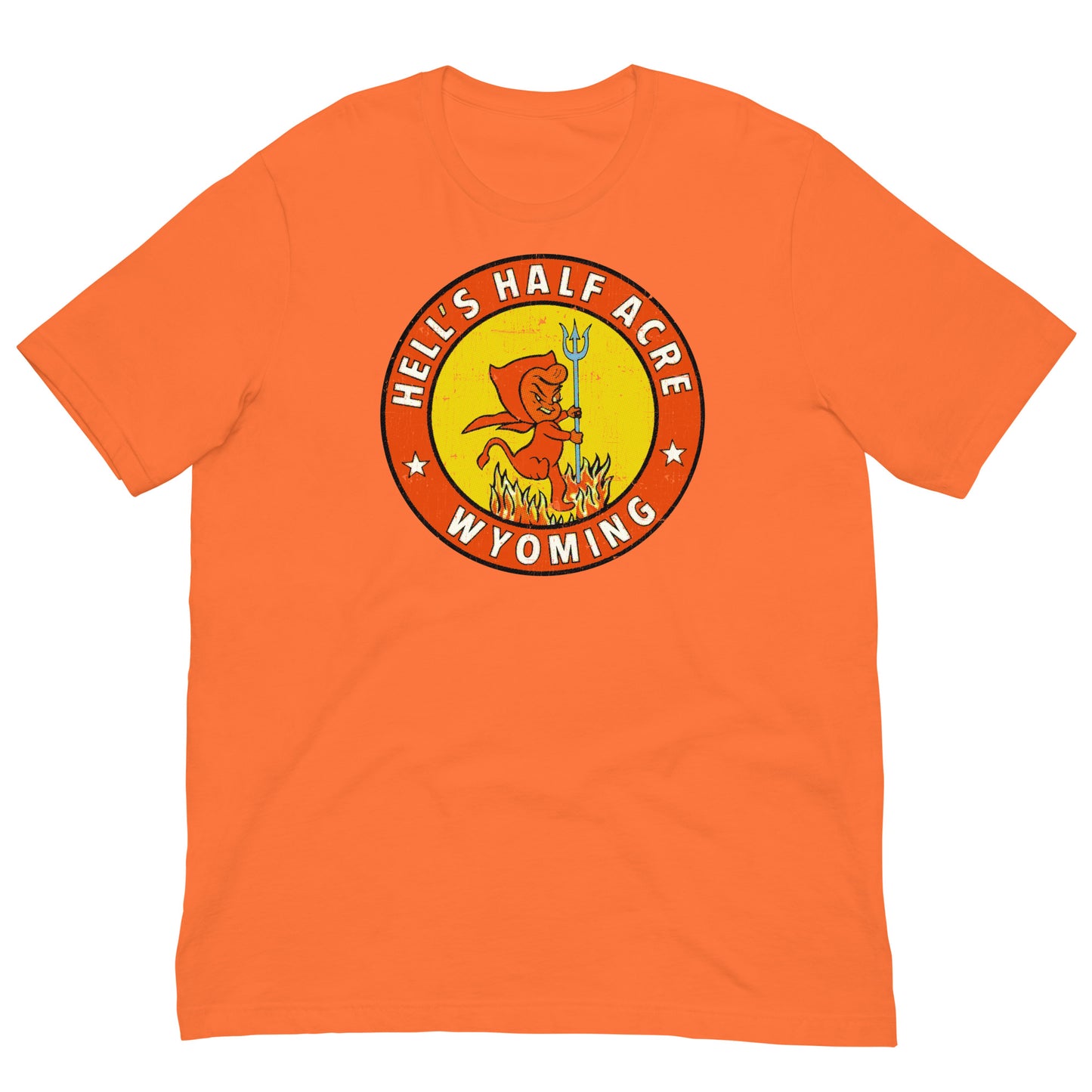 Hell’s Half Acre Wyoming Vintage Devil Retro Travel Souvenir Softstyle Unisex T-Shirt