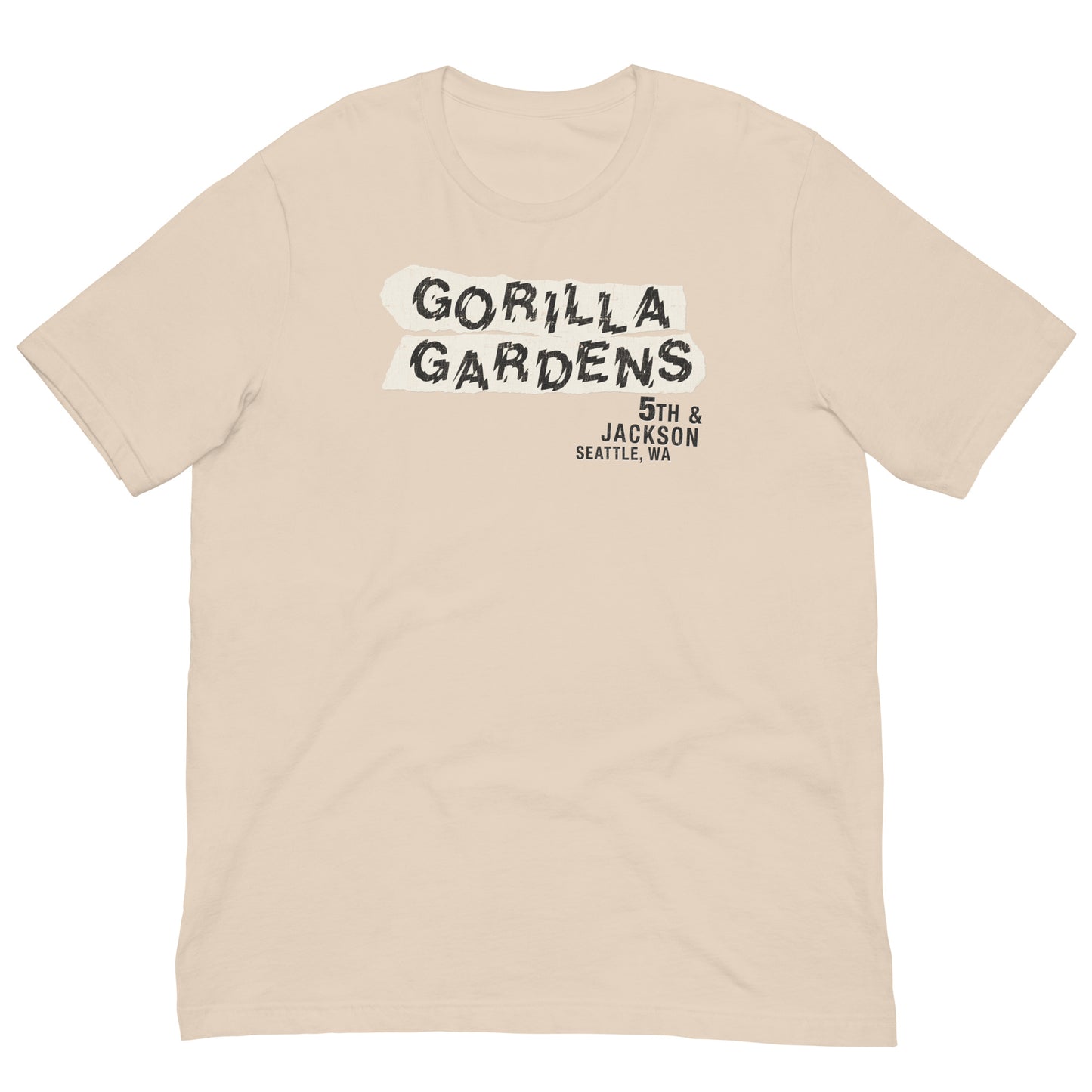 GORILLA GARDENS Rock Theater Seattle Grunge Scene Vintage Distressed Graphic Unisex Softstyle Tee