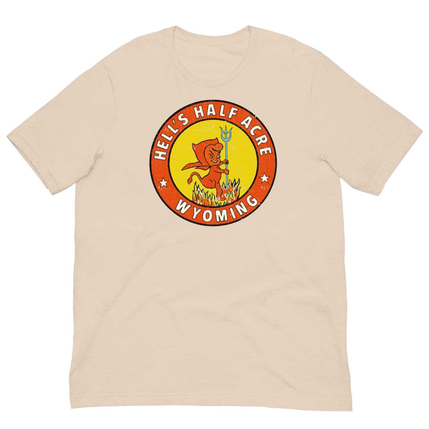 Hell’s Half Acre Wyoming Vintage Devil Retro Travel Souvenir Softstyle Unisex T-Shirt