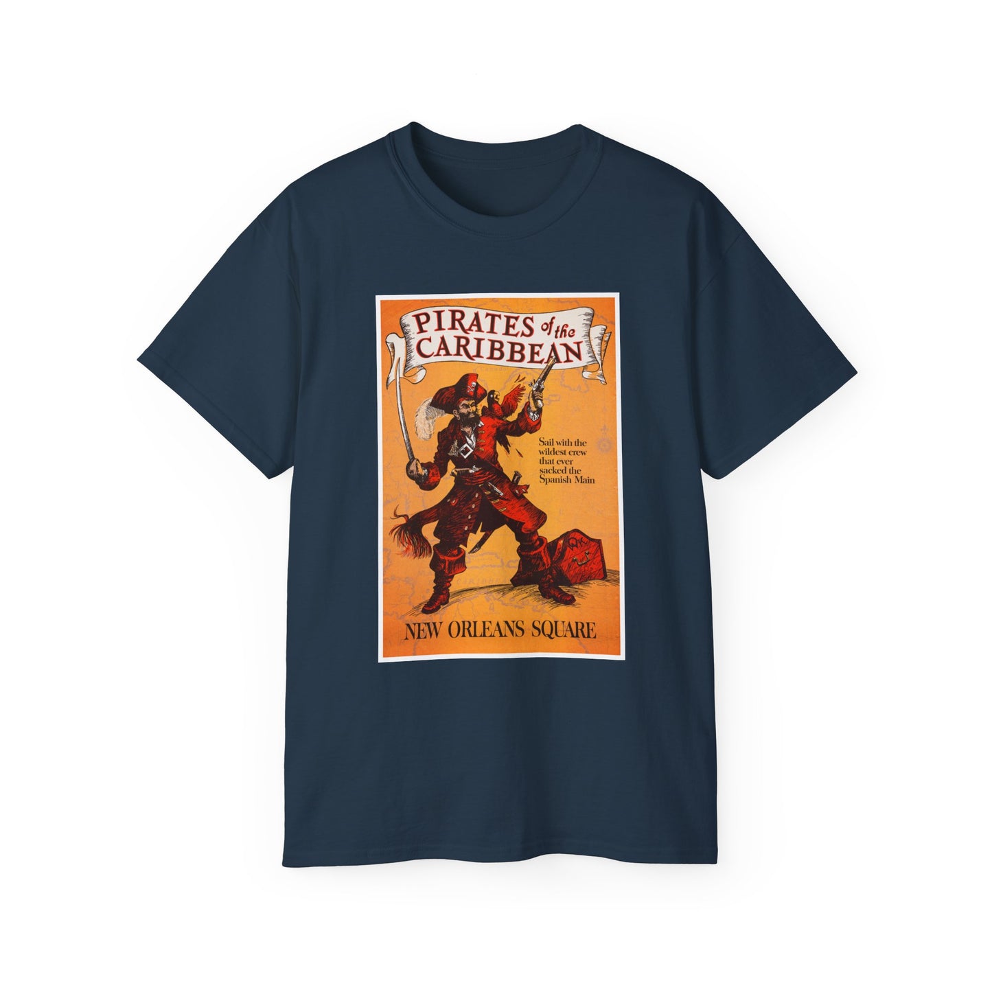 New Orleans Square Vintage Pirate Poster Unisex Classic Tee