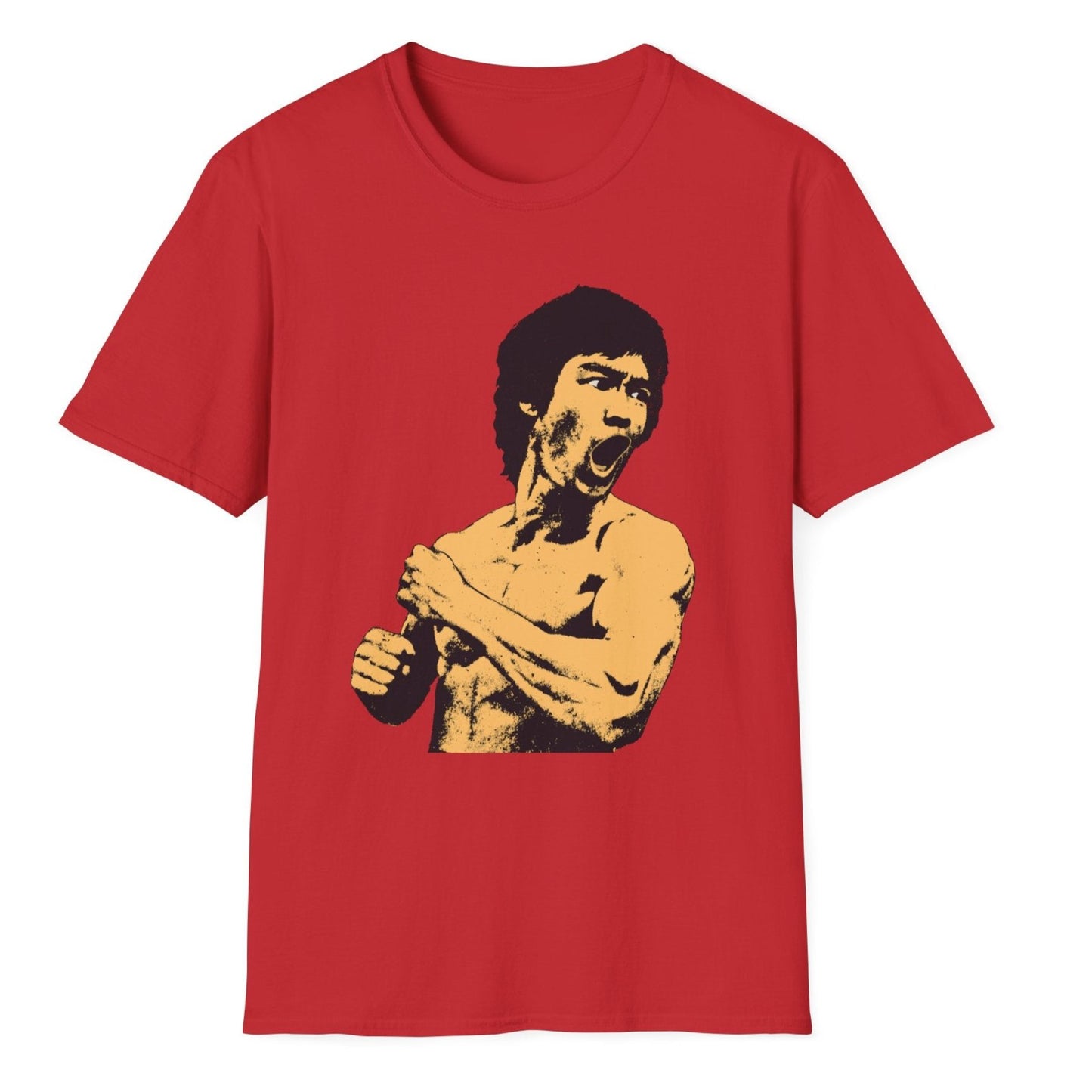 Dragon Kung-Fu Icon Halftone Pop Art Unisex Softstyle T-Shirt