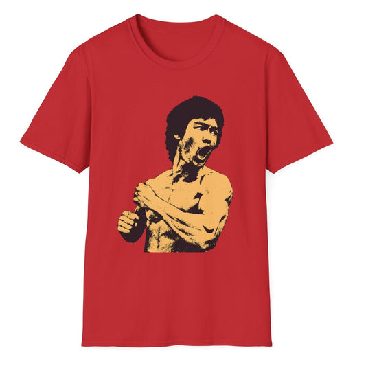 Dragon Kung-Fu Icon Halftone Pop Art Unisex Softstyle T-Shirt