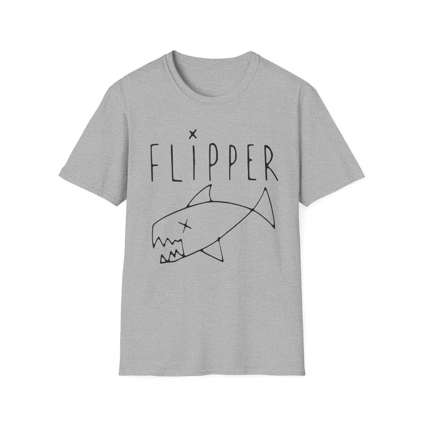 Flipper Hand-Drawn Fish Replica | As Worn By Kurt Cobain | Unisex Softstyle T-Shirt