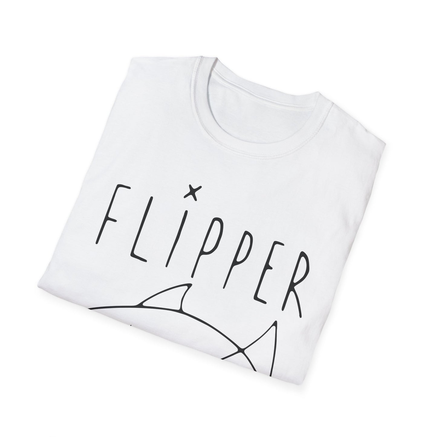 Flipper Hand-Drawn Fish Replica | As Worn By Kurt Cobain | Unisex Softstyle T-Shirt
