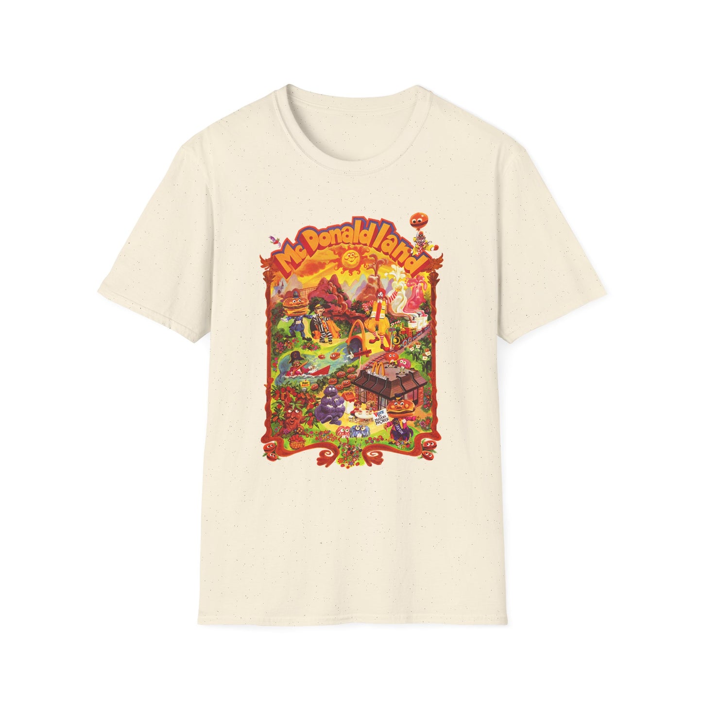 McDonaldland Characters Vintage Cast Map Poster Unisex Softstyle T-Shirt