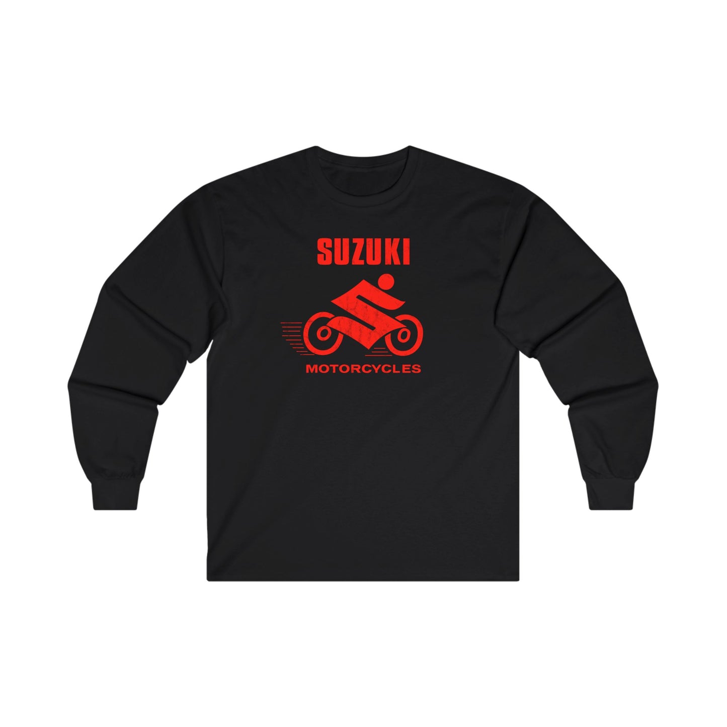 Japanese Motorcycle Racing Man 1960s Vintage Distressed Red Logo Unisex Long Sleeve Tee