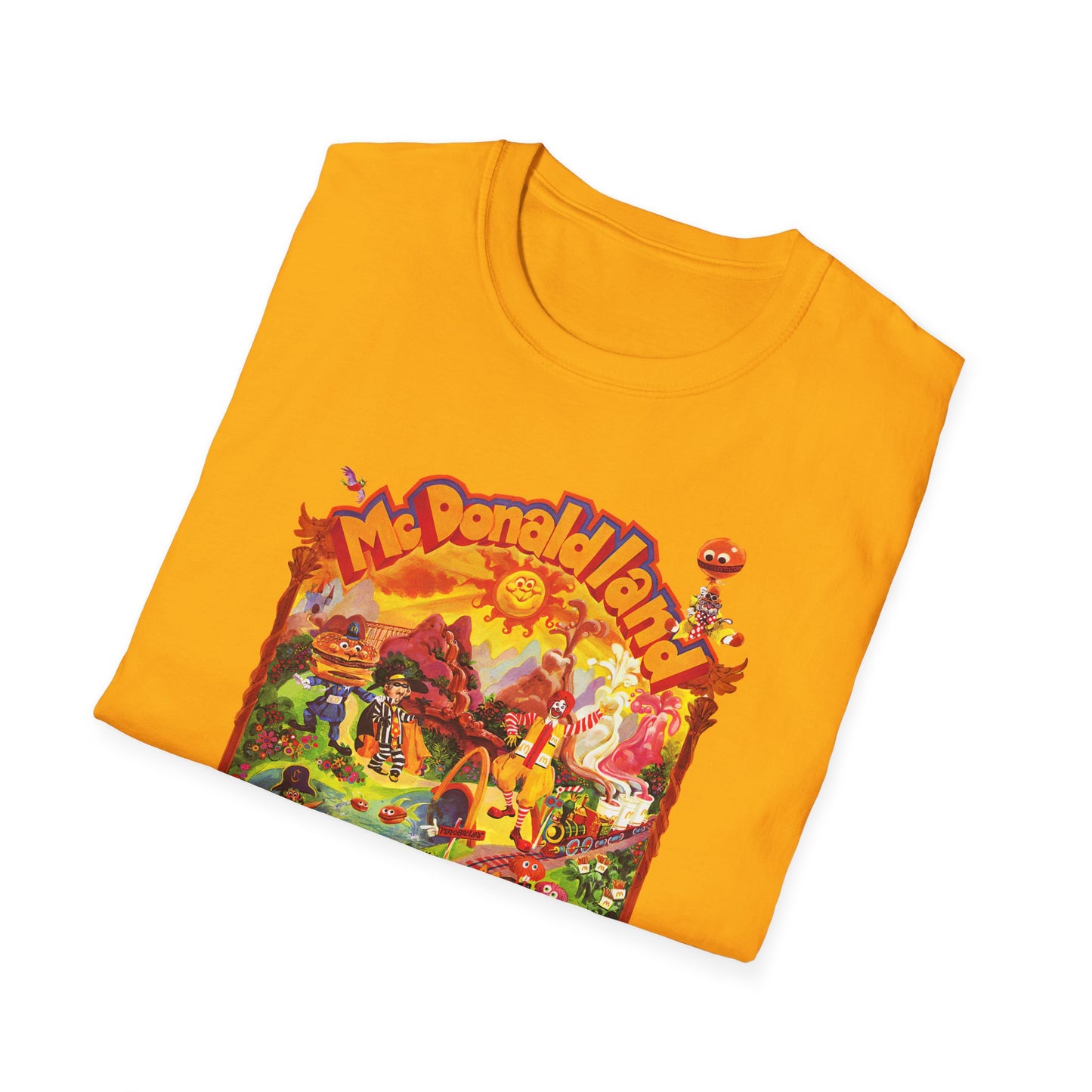 McDonaldland Characters Vintage Cast Map Poster Unisex Softstyle T-Shirt