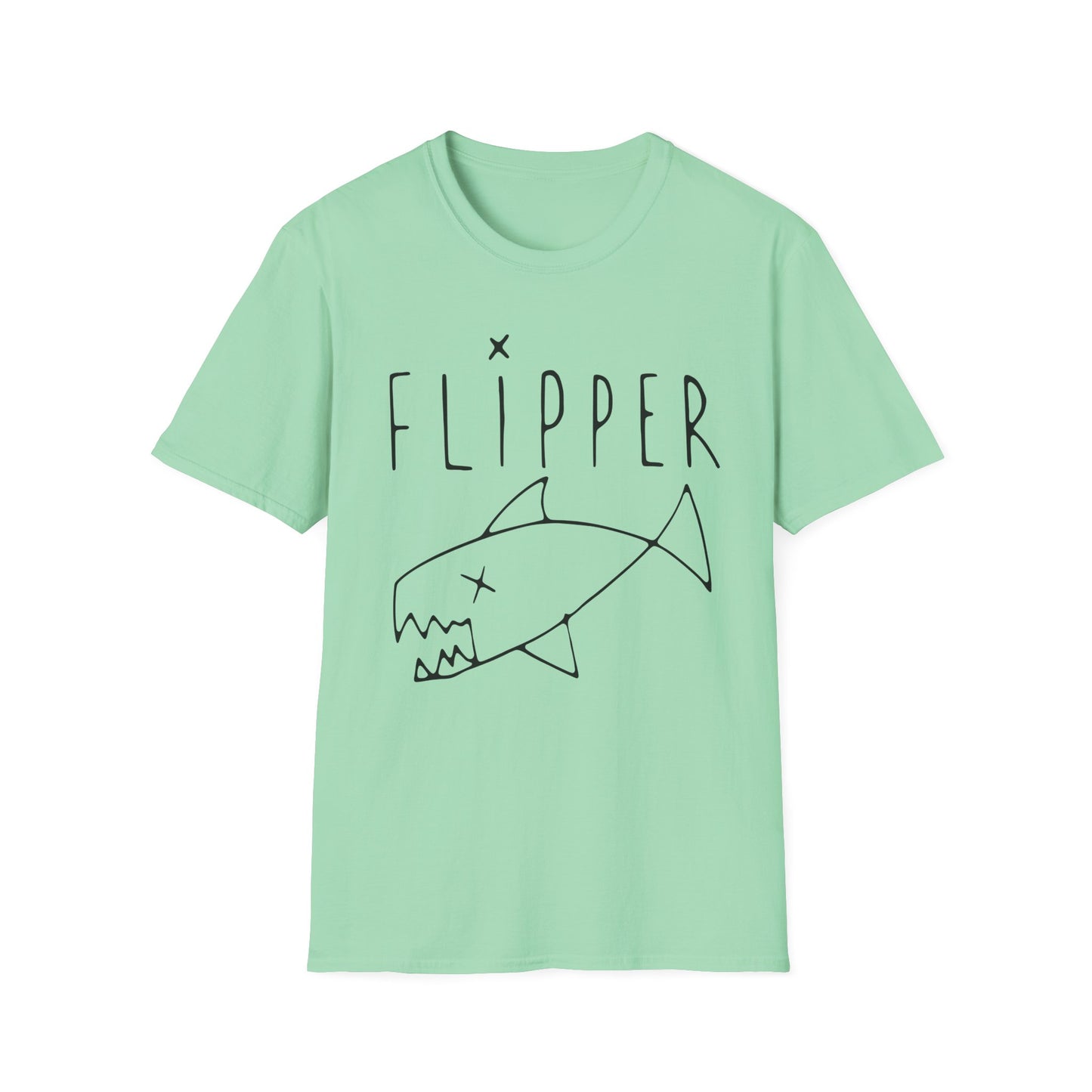 Flipper Hand-Drawn Fish Replica | As Worn By Kurt Cobain | Unisex Softstyle T-Shirt