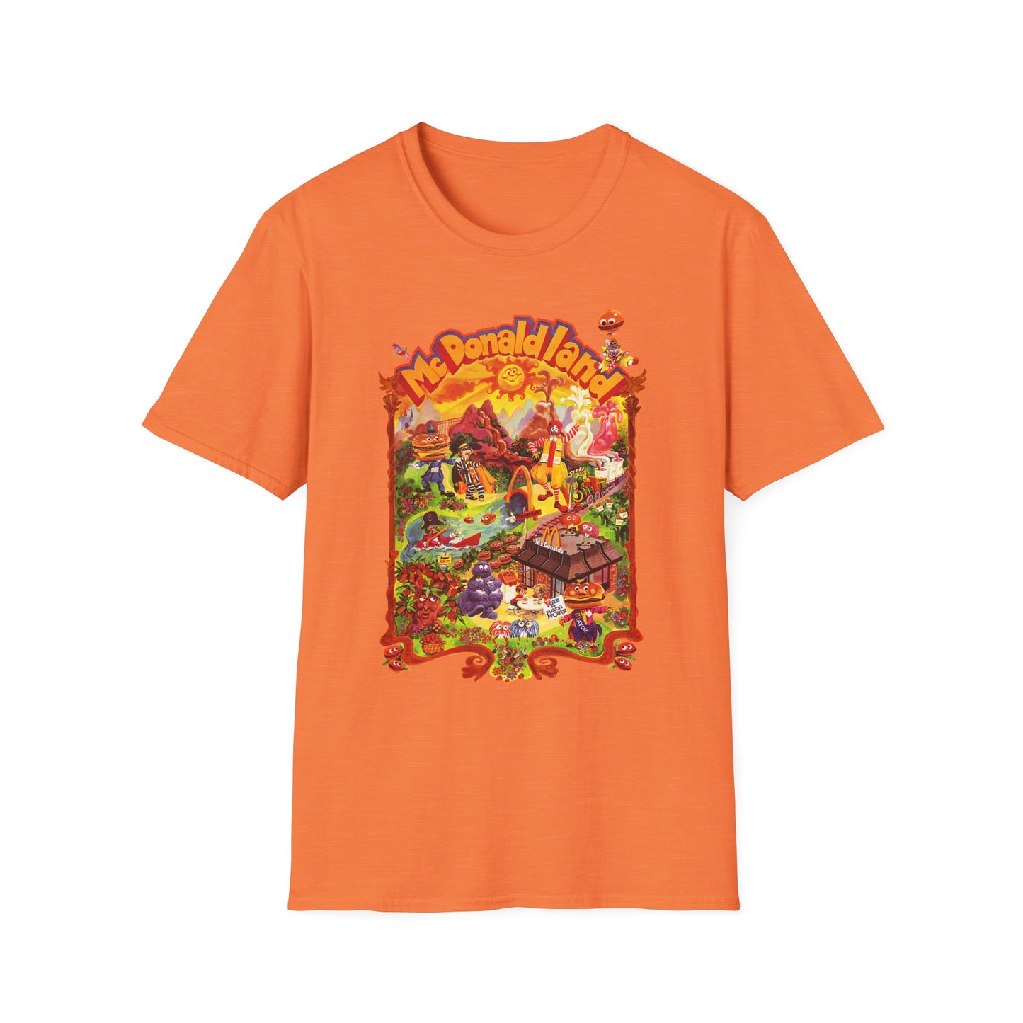 McDonaldland Characters Vintage Cast Map Poster Unisex Softstyle T-Shirt