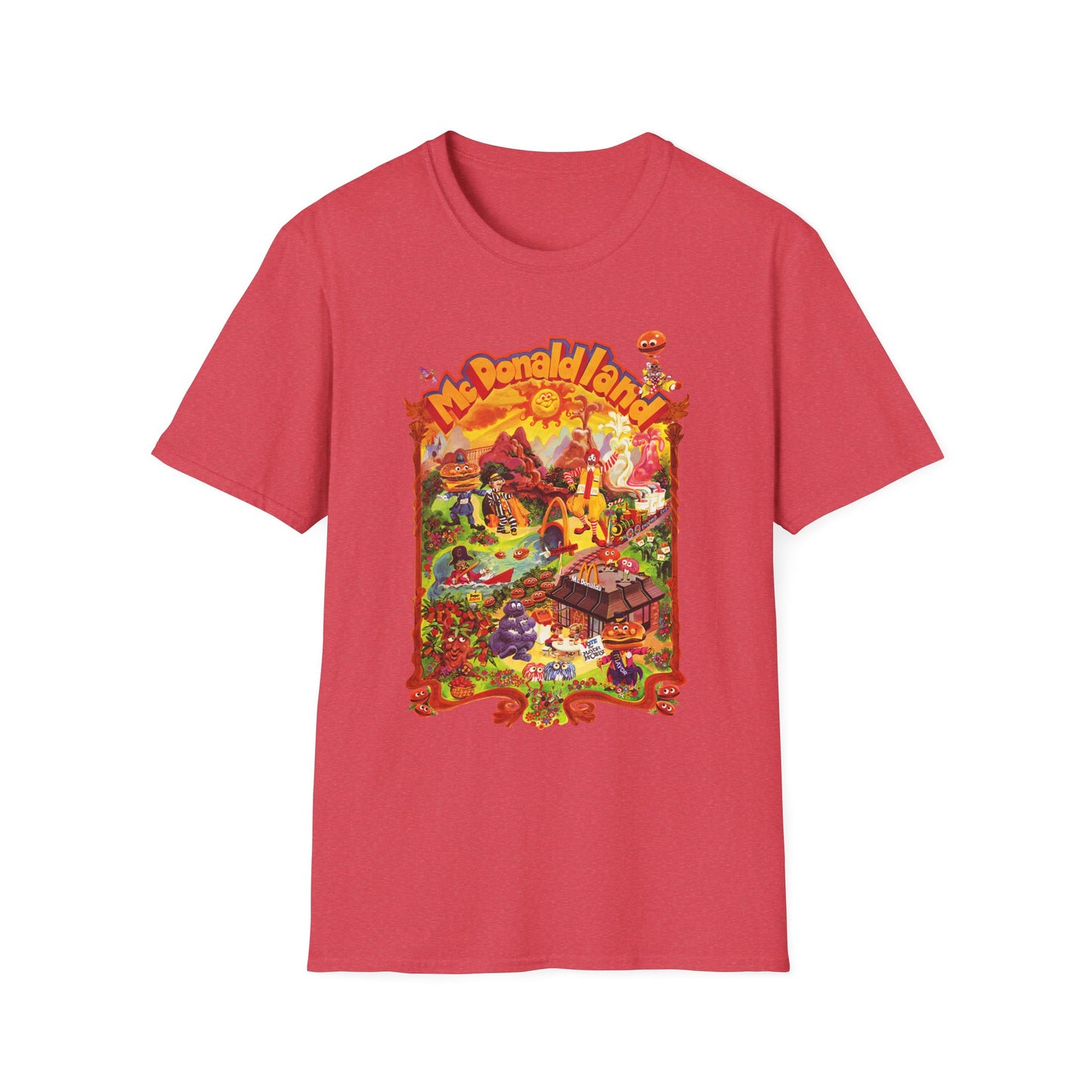 McDonaldland Characters Vintage Cast Map Poster Unisex Softstyle T-Shirt