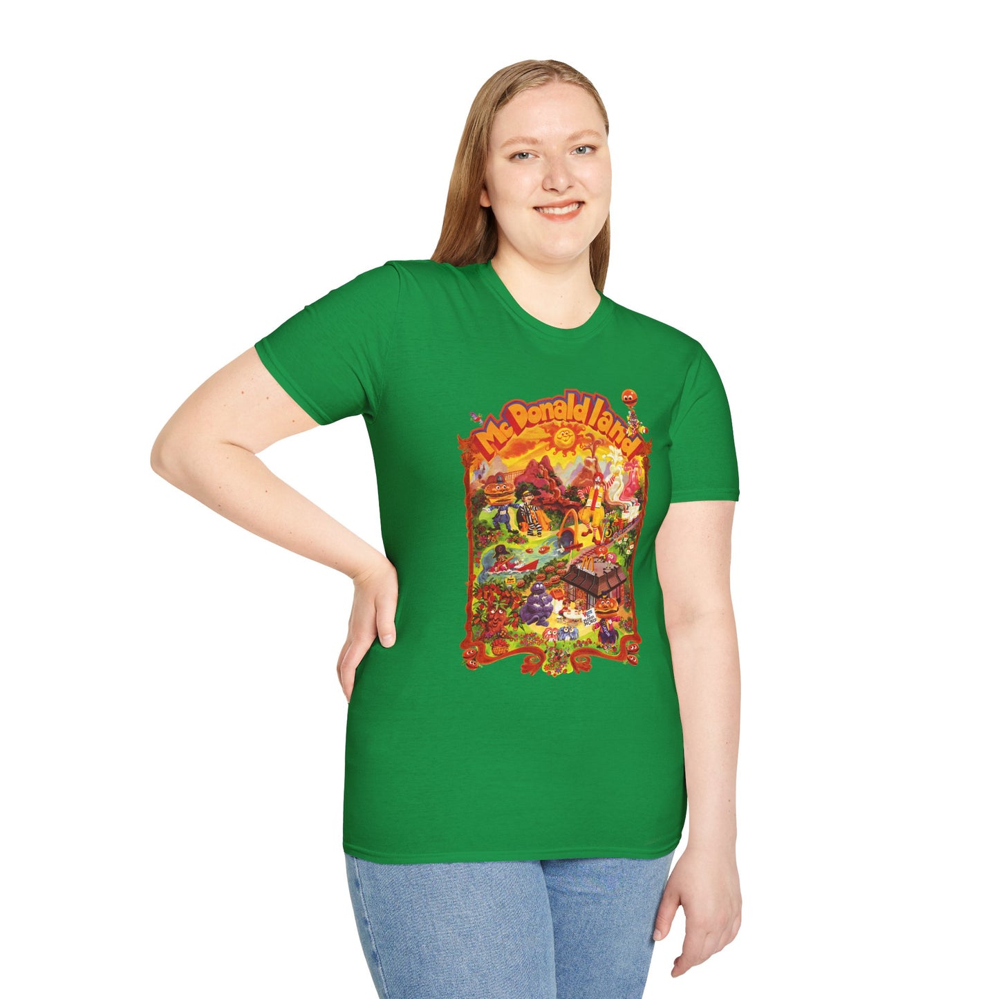McDonaldland Characters Vintage Cast Map Poster Unisex Softstyle T-Shirt