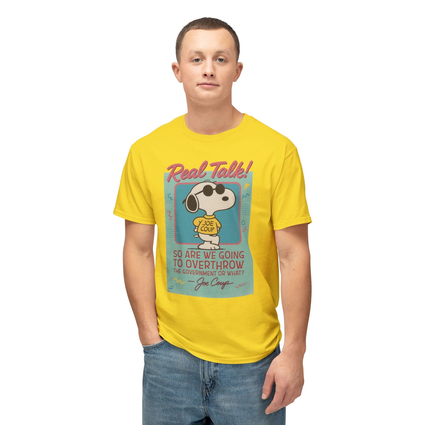 Joe Coup Funny Cartoon Beagle Meme Political Humor T-Shirt