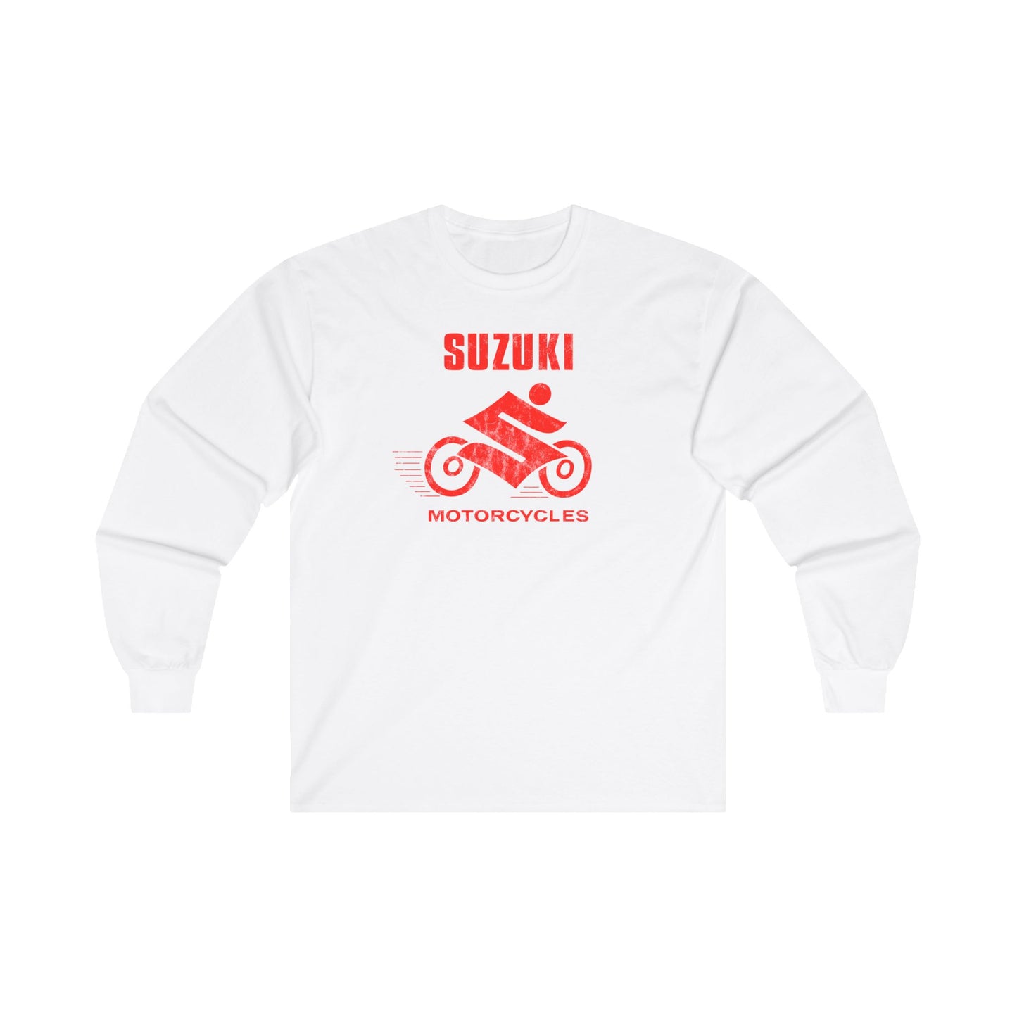 Japanese Motorcycle Racing Man 1960s Vintage Distressed Red Logo Unisex Long Sleeve Tee