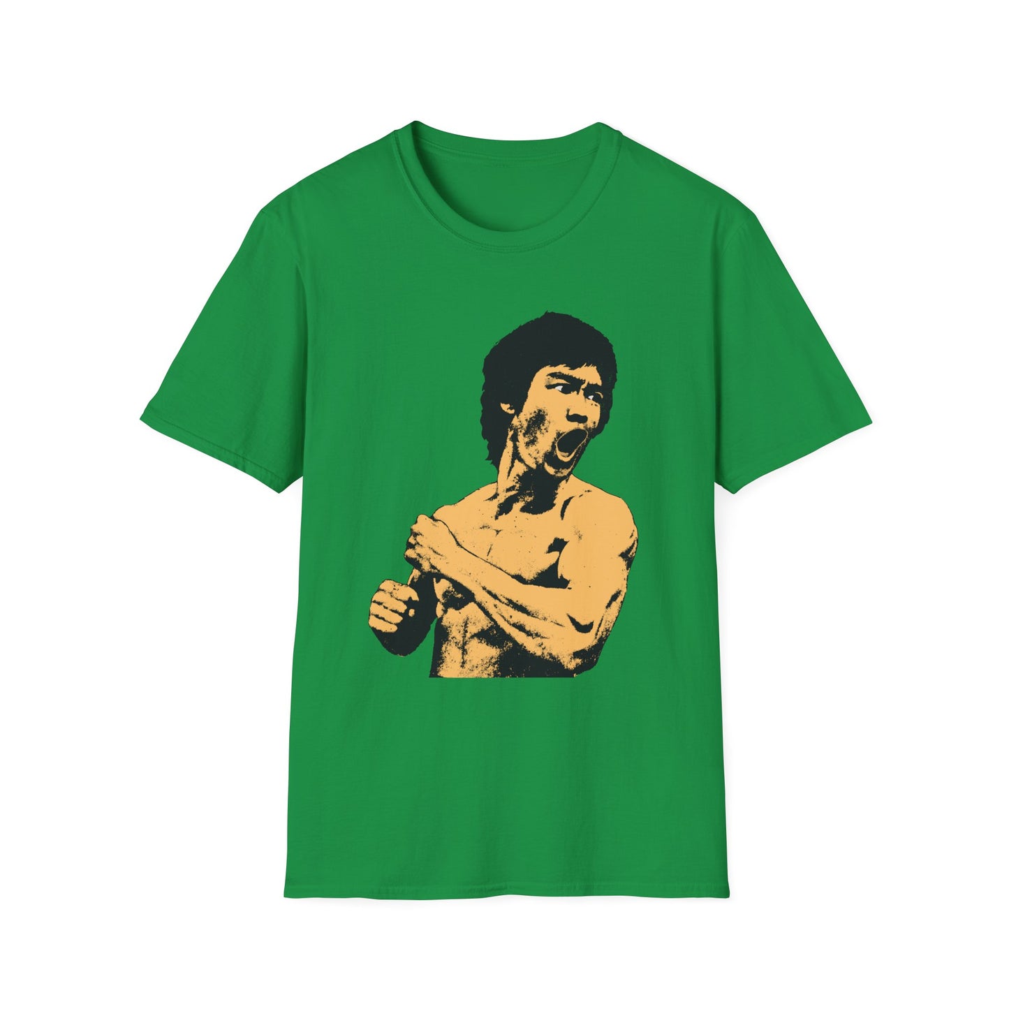 Dragon Kung-Fu Icon Halftone Pop Art Unisex Softstyle T-Shirt