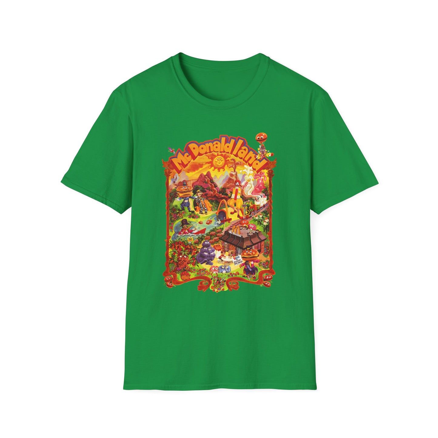 McDonaldland Characters Vintage Cast Map Poster Unisex Softstyle T-Shirt