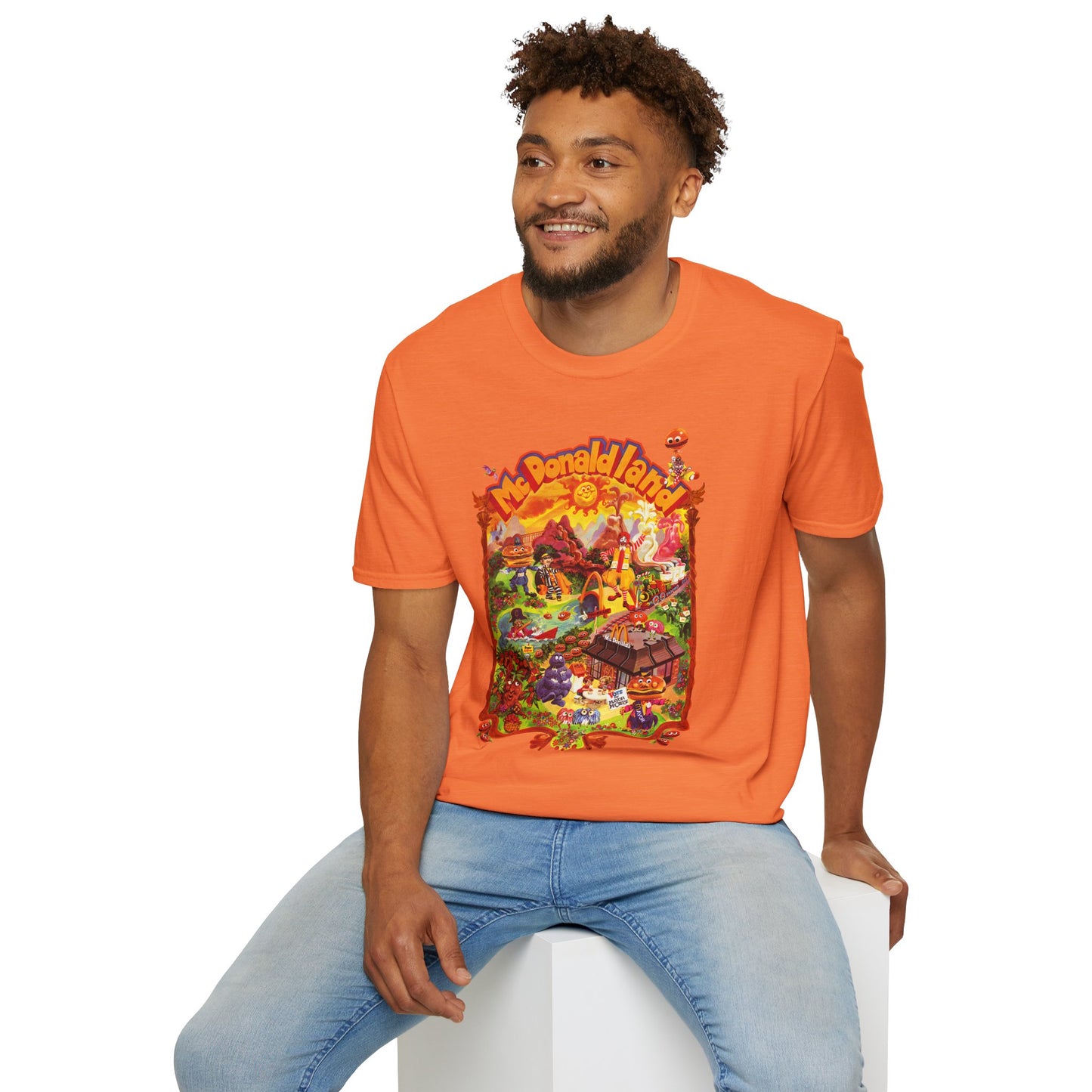 McDonaldland Characters Vintage Cast Map Poster Unisex Softstyle T-Shirt