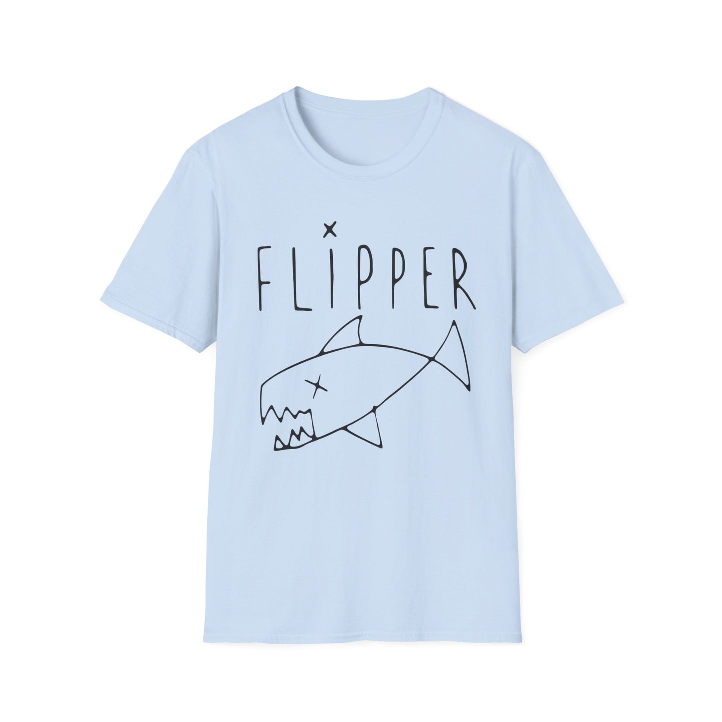 Flipper Hand-Drawn Fish Replica | As Worn By Kurt Cobain | Unisex Softstyle T-Shirt