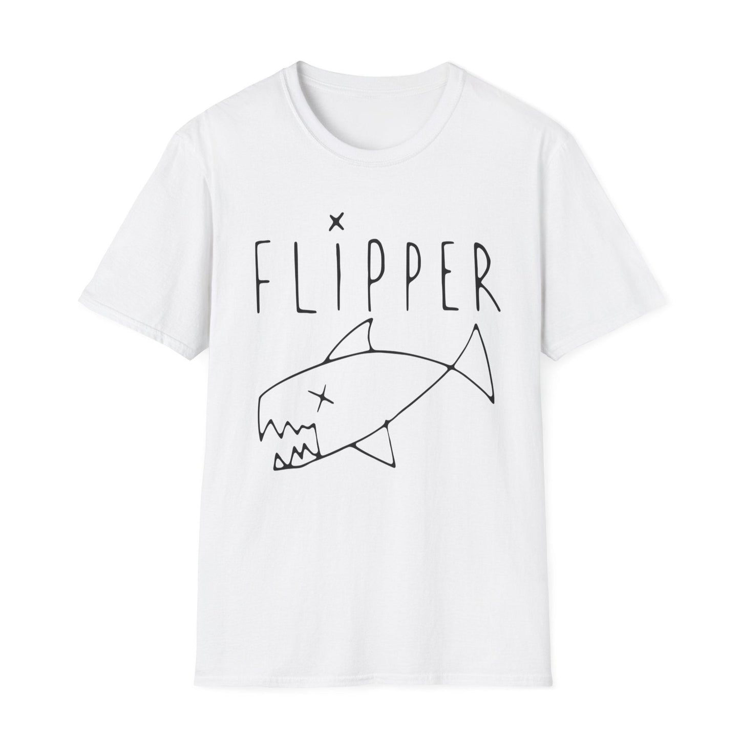 Flipper Hand-Drawn Fish Replica | As Worn By Kurt Cobain | Unisex Softstyle T-Shirt