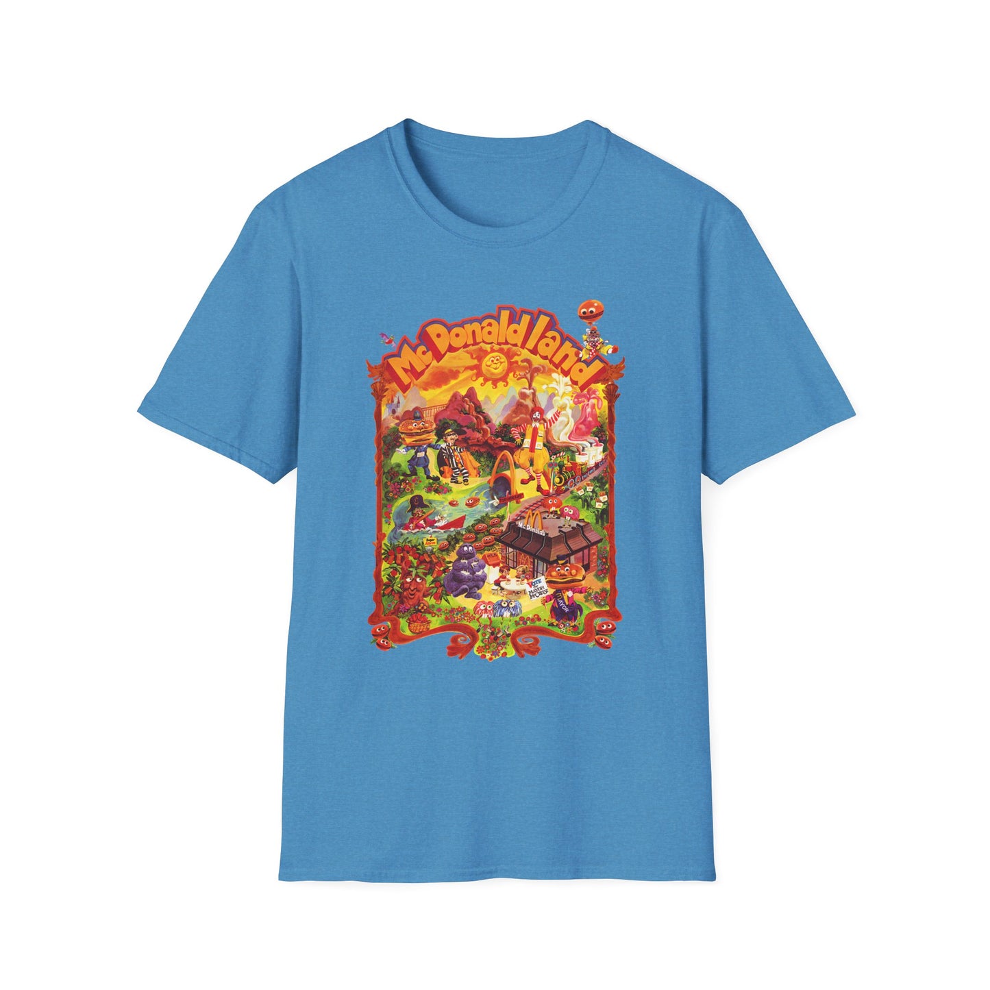 McDonaldland Characters Vintage Cast Map Poster Unisex Softstyle T-Shirt