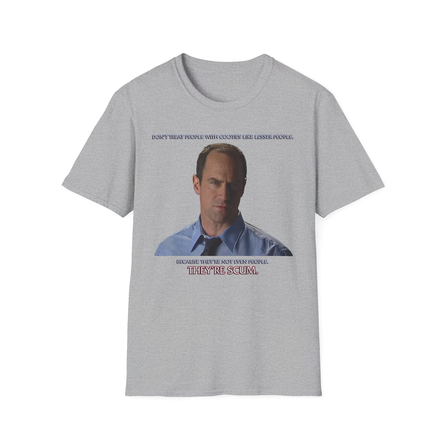 Christopher Meloni Detective Stabler-Inspired Wonder Showzen Cooties PSA Parody Unisex Softstyle T-Shirt
