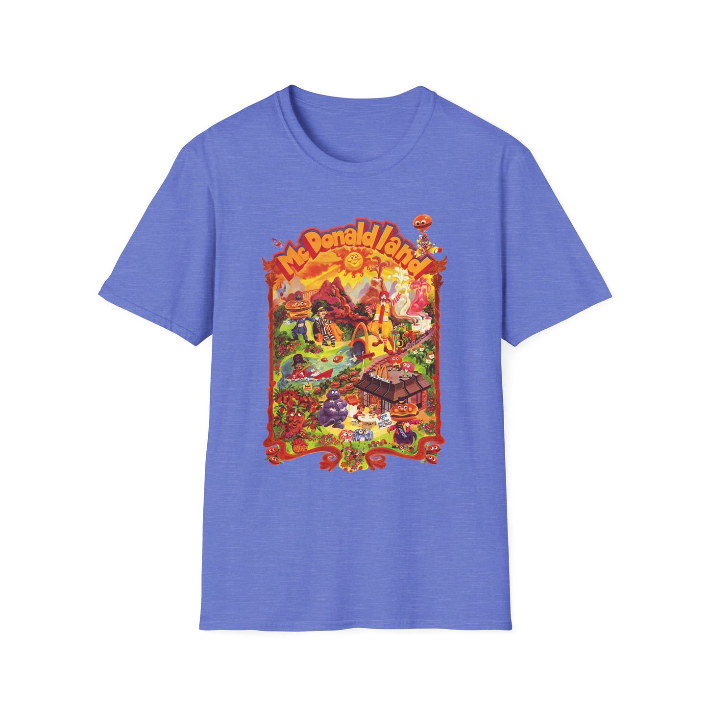 McDonaldland Characters Vintage Cast Map Poster Unisex Softstyle T-Shirt