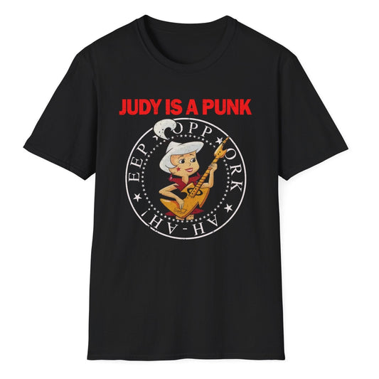 JUDY IS A PUNK Rock Cartoon Parody Distressed Unisex Softstyle T-Shirt