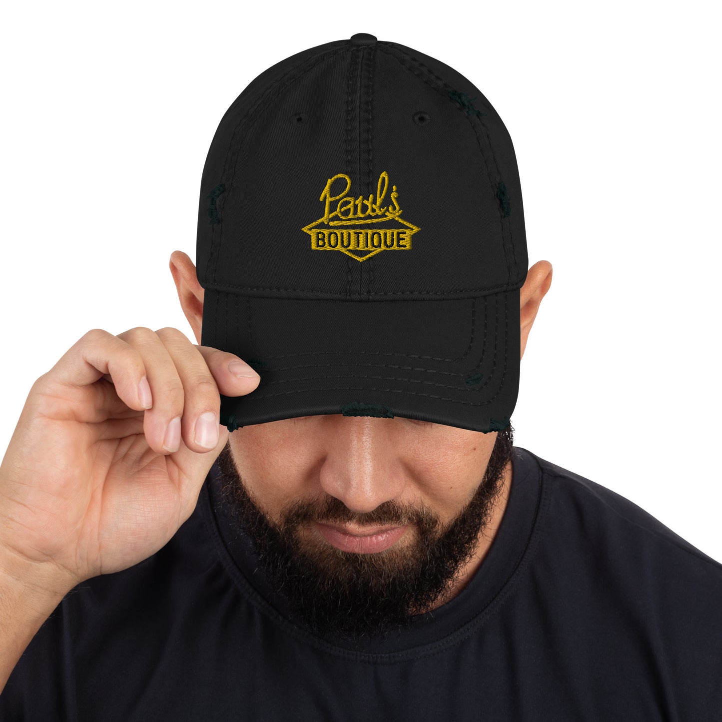 Paul’s Boutique Embroidered Diamond Logo (Gold) Distressed Baseball Cap