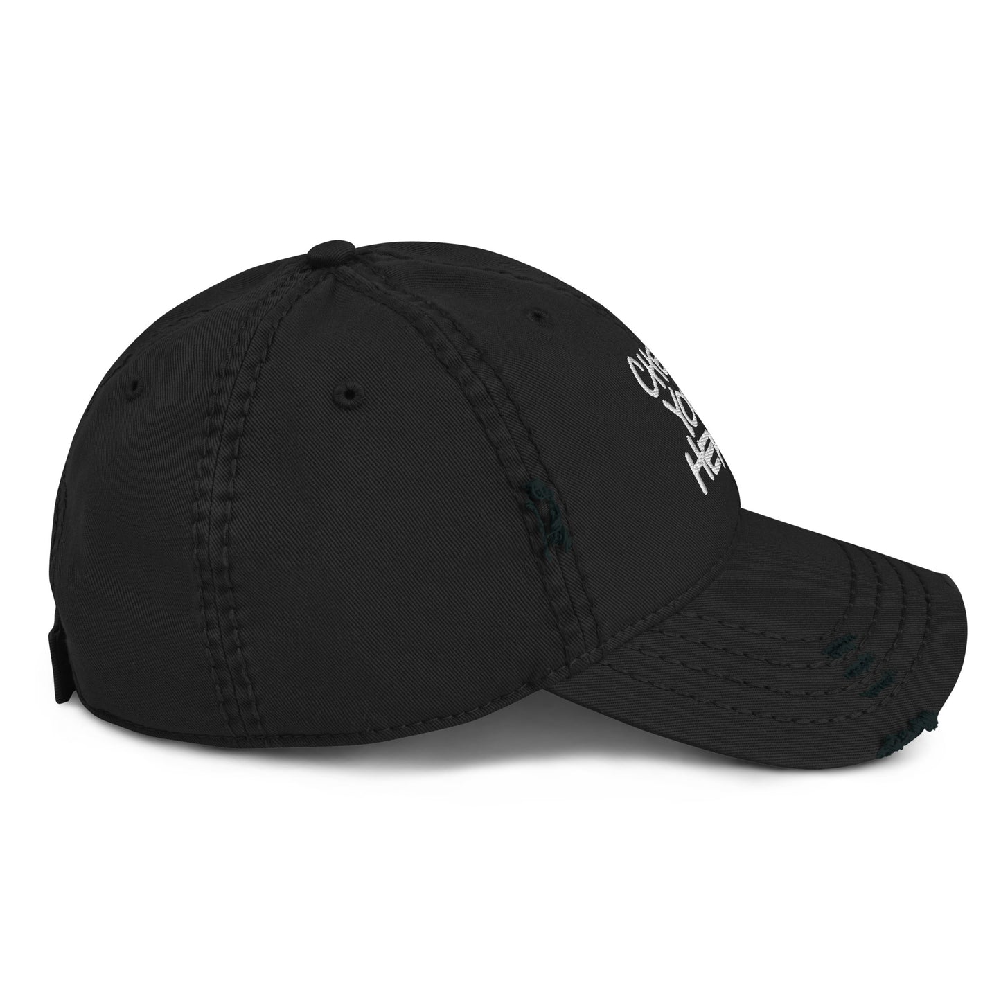 CHECK YOUR HEAD Embroidered Distressed Hat | Classic Hip Hop Streetwear Mental Health Awareness Cap