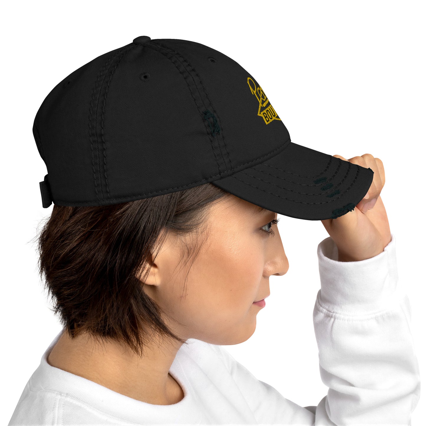 Paul’s Boutique Embroidered Diamond Logo (Gold) Distressed Baseball Cap