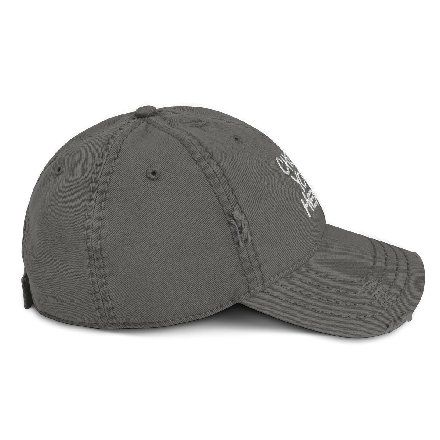 CHECK YOUR HEAD Embroidered Distressed Hat | Classic Hip Hop Streetwear Mental Health Awareness Cap