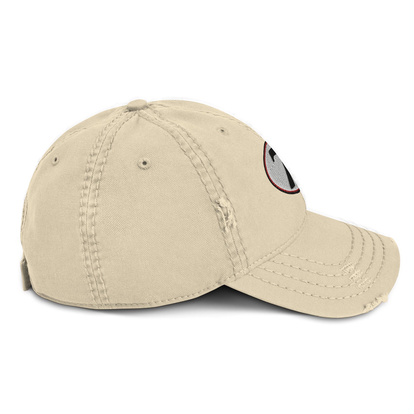 v7 Moto Racer (White) Rear Fairing Number Plate Distressed Baseball Cap