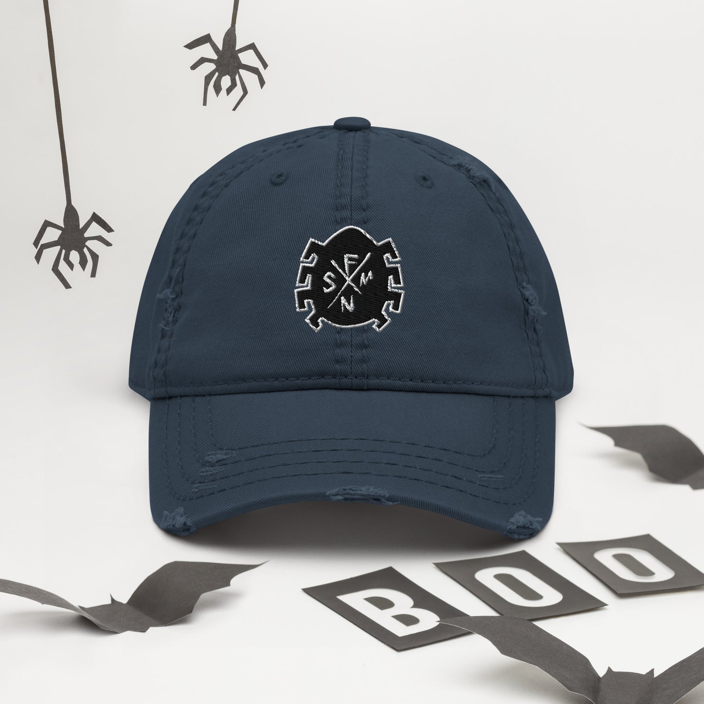 Anarchic Spider Embroidered Patch Logo | Friendly Neighborhood FNSM Punk Rock Style Distressed Cap