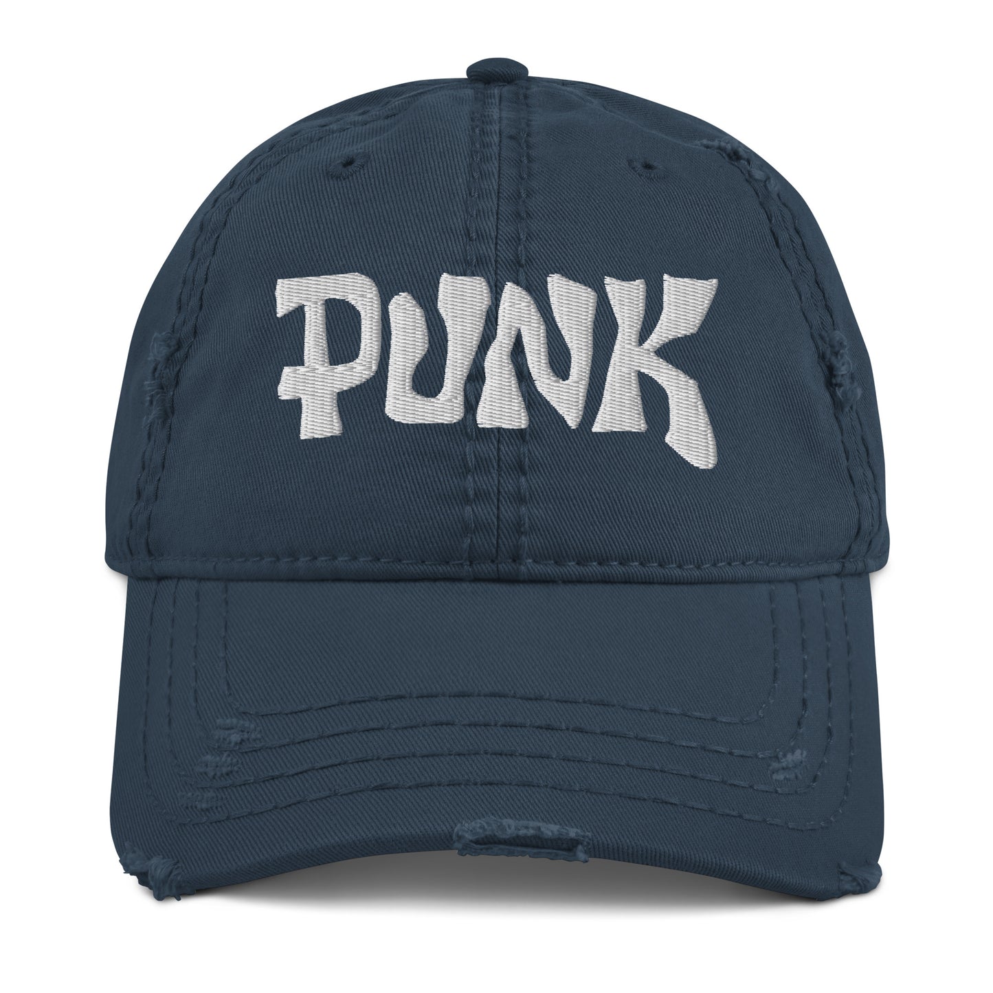 PUNK Logo Embroidered Distressed Vintage Rock Baseball Cap | NYC Streetwear Scene Dad Hat