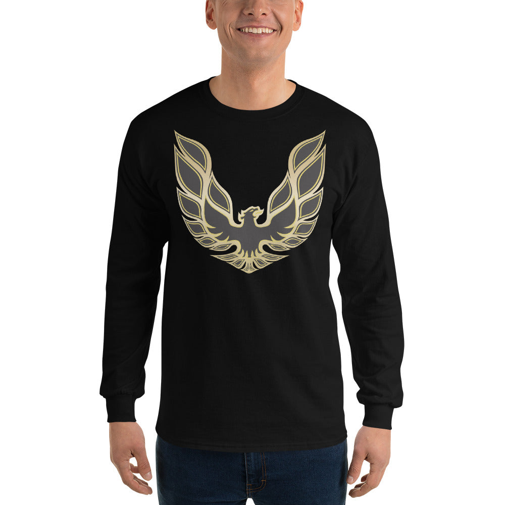 Screaming Chicken Hood Decal 70s Iconic Burt Reynolds Chase Movie Classic Muscle Car Phoenix Emblem Long Sleeve Shirt