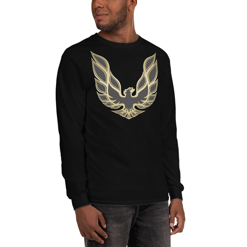 Screaming Chicken Hood Decal 70s Iconic Burt Reynolds Chase Movie Classic Muscle Car Phoenix Emblem Long Sleeve Shirt