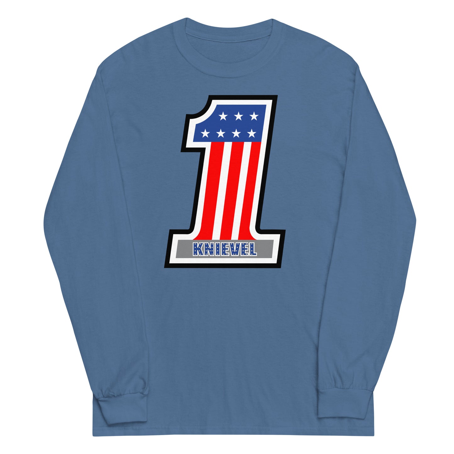 Number One Stars & Stripes Stuntman Motorcycle Racing #1 Long Sleeve Shirt