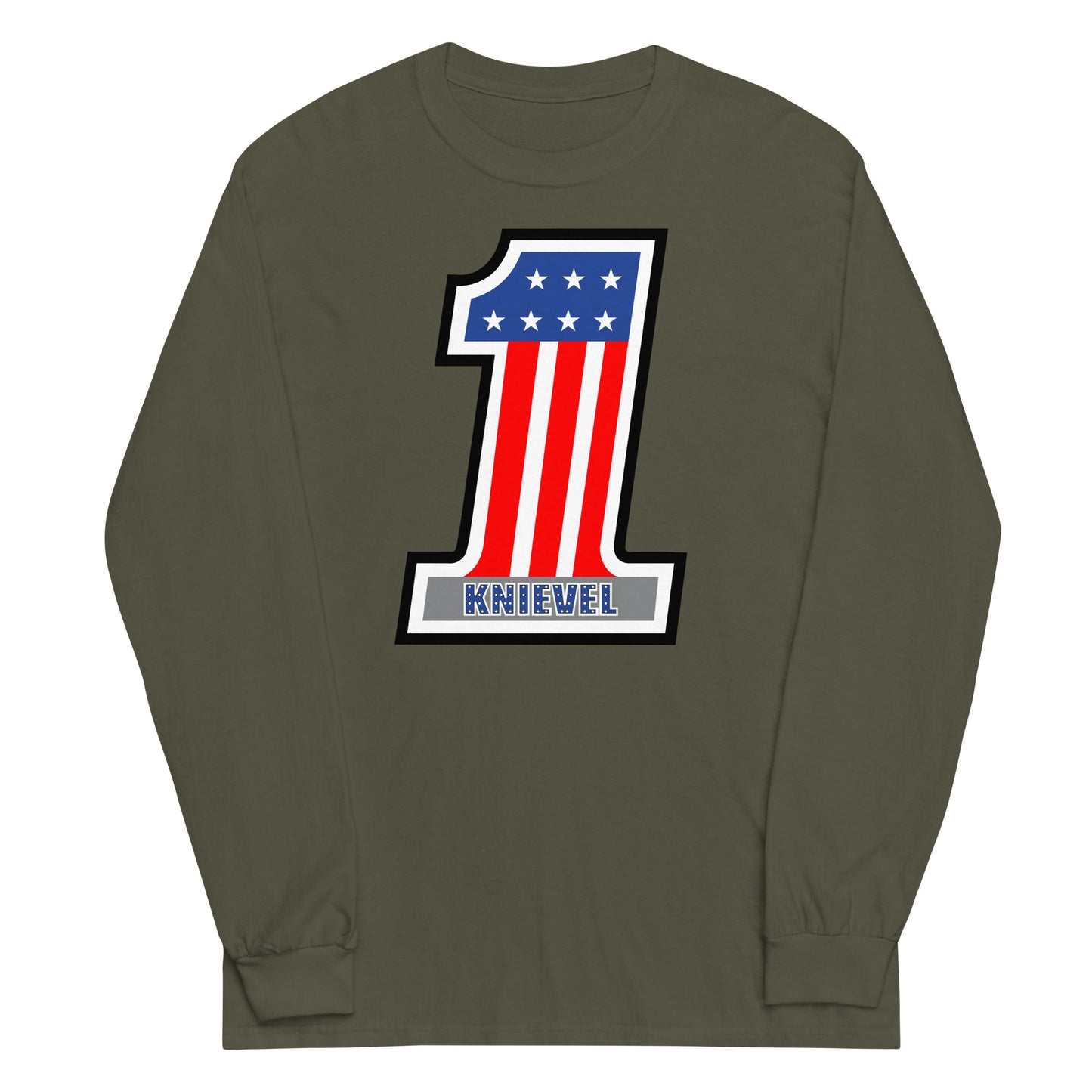 Number One Stars & Stripes Stuntman Motorcycle Racing #1 Long Sleeve Shirt