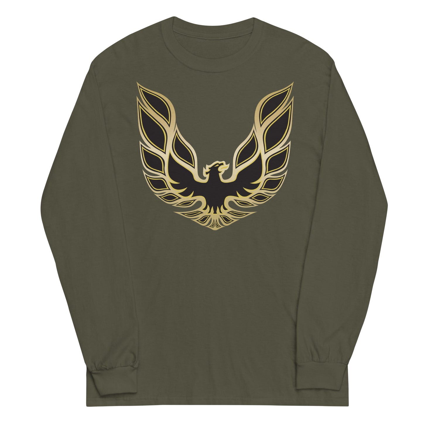 Screaming Chicken Hood Decal 70s Iconic Burt Reynolds Chase Movie Classic Muscle Car Phoenix Emblem Long Sleeve Shirt