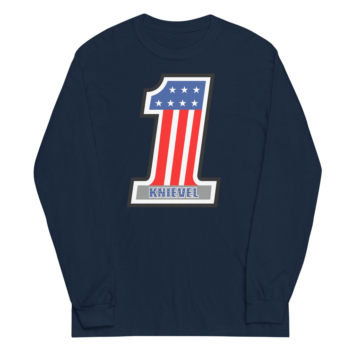 Number One Stars & Stripes Stuntman Motorcycle Racing #1 Long Sleeve Shirt