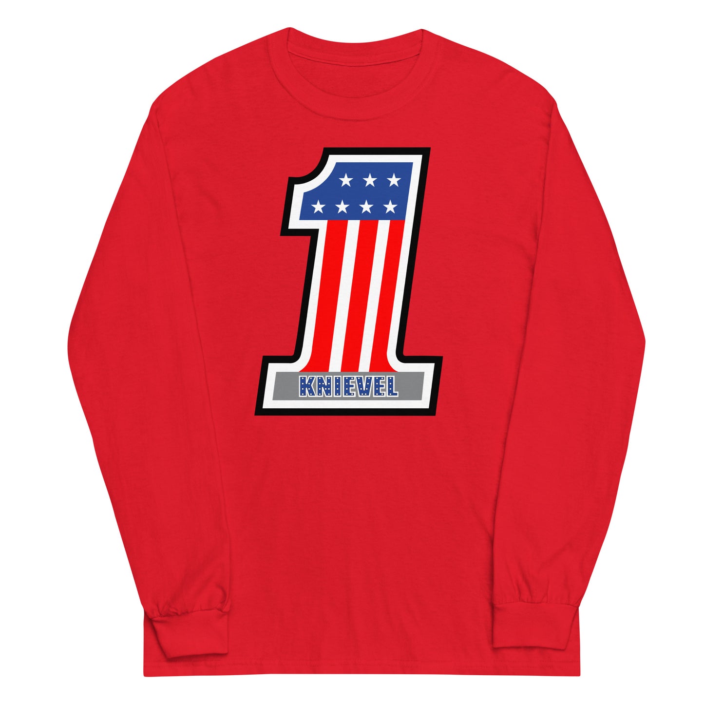 Number One Stars & Stripes Stuntman Motorcycle Racing #1 Long Sleeve Shirt