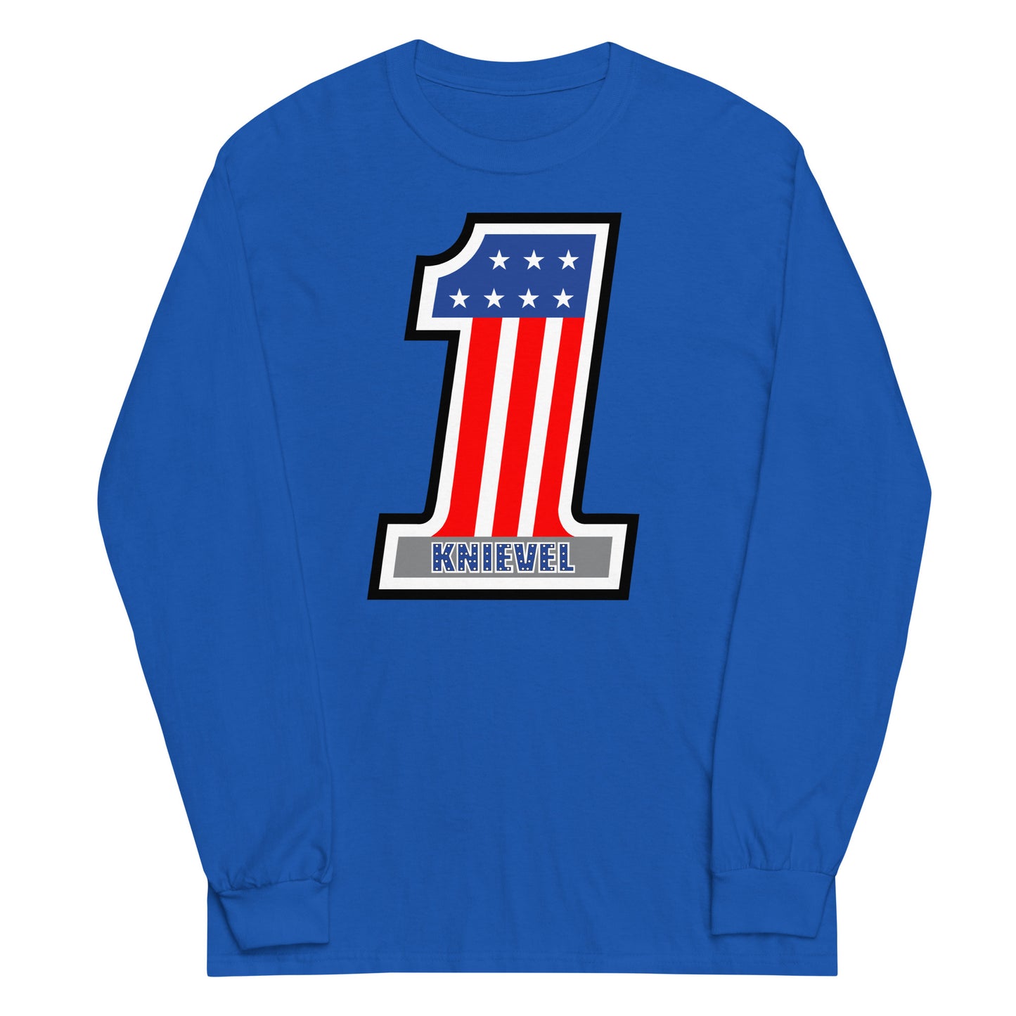 Number One Stars & Stripes Stuntman Motorcycle Racing #1 Long Sleeve Shirt