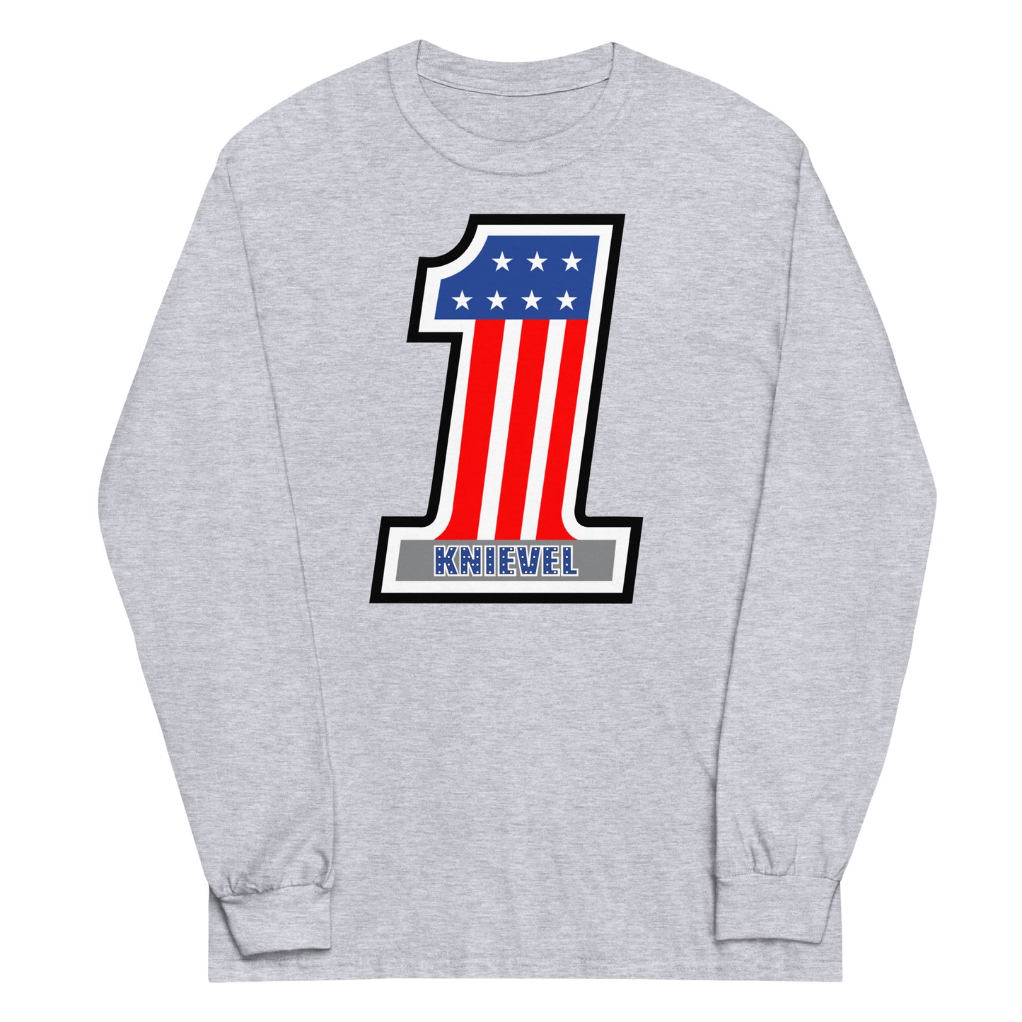 Number One Stars & Stripes Stuntman Motorcycle Racing #1 Long Sleeve Shirt