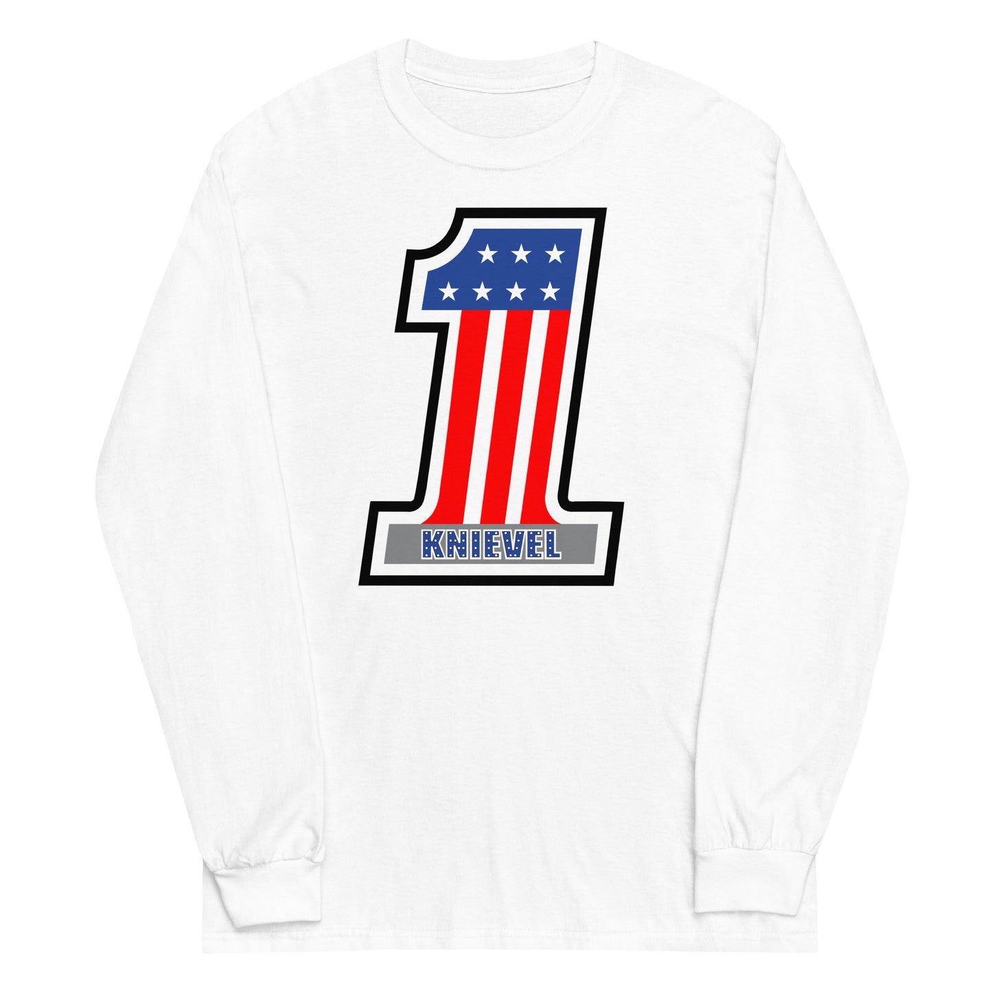 Number One Stars & Stripes Stuntman Motorcycle Racing #1 Long Sleeve Shirt