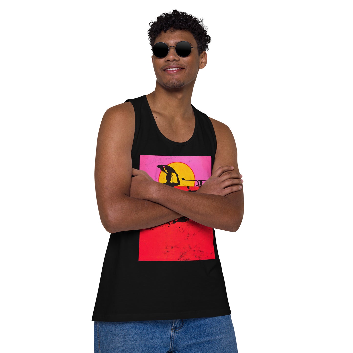 Endless Summer Neon Colors Retro Distressed Premium Tank Top